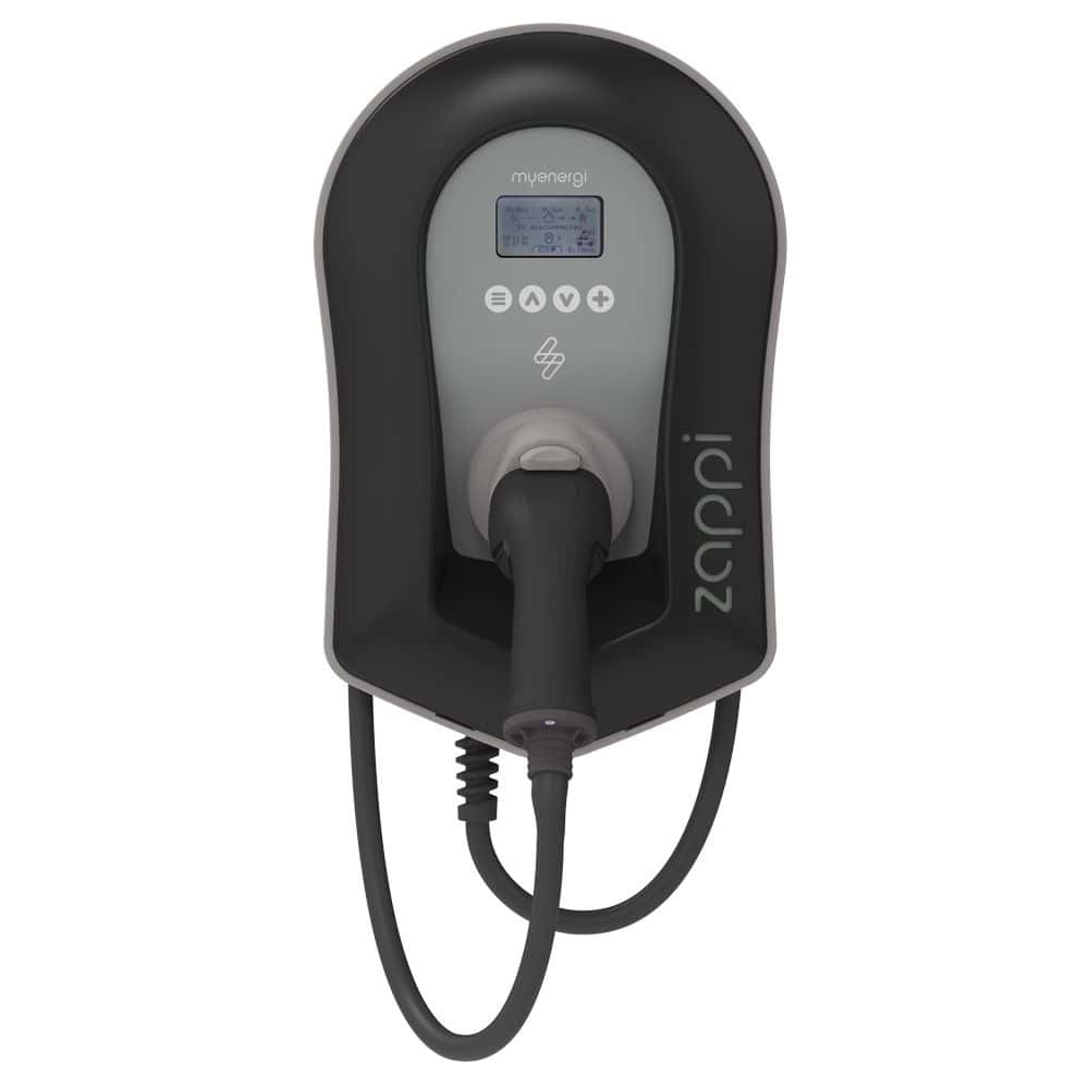 My energi Zappi tethered 7kw ev charger in black